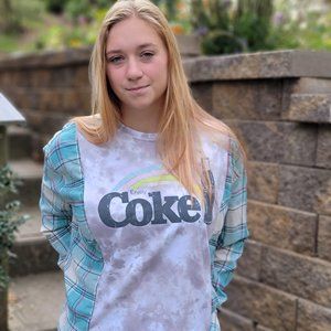 Enjoy Coke Rainbow Flannel Shirt